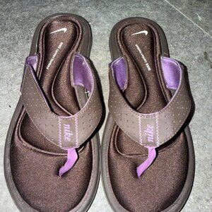 Nike Comfort Footbed Sandals  Purple Flat Slides Thong Women's Size 8